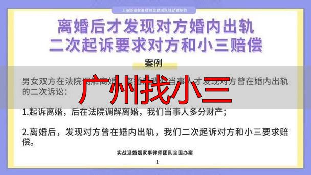 广州婚内出轨找小三：法律后果与合法维权全解析