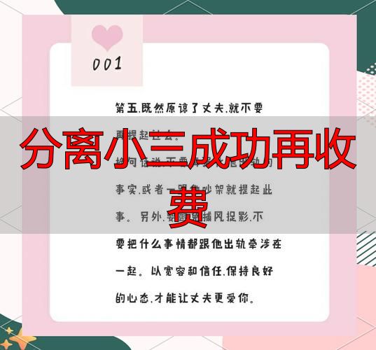 分离小三成功再收费